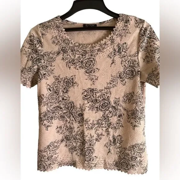 Chances R size petite small paisley and flowers top EUC - Picture 9 of 10